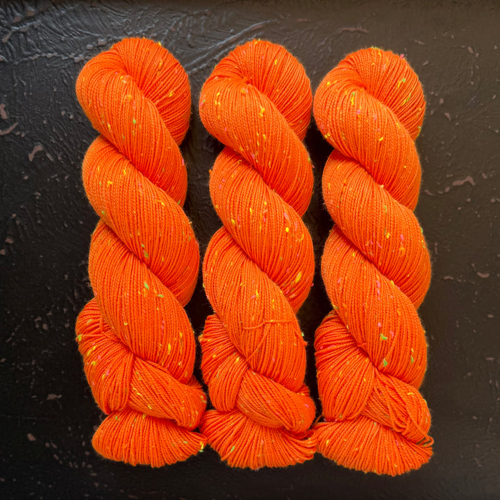 "Trick or Treat" Neon Tweed Sock Hand-Dyed Yarn