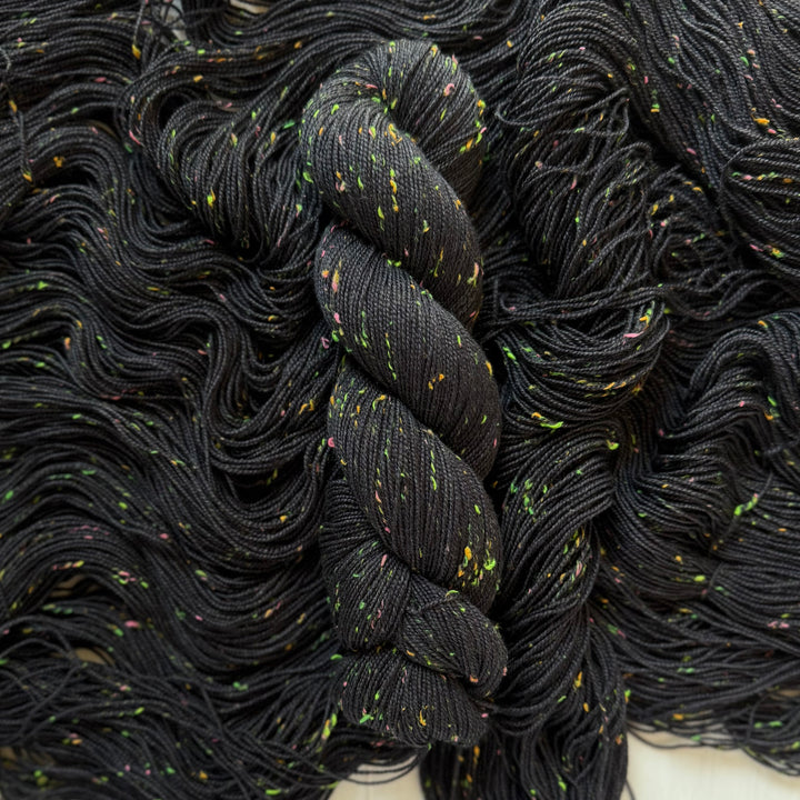 "Spider Web" Neon Tweed Sock Hand-Dyed Yarn
