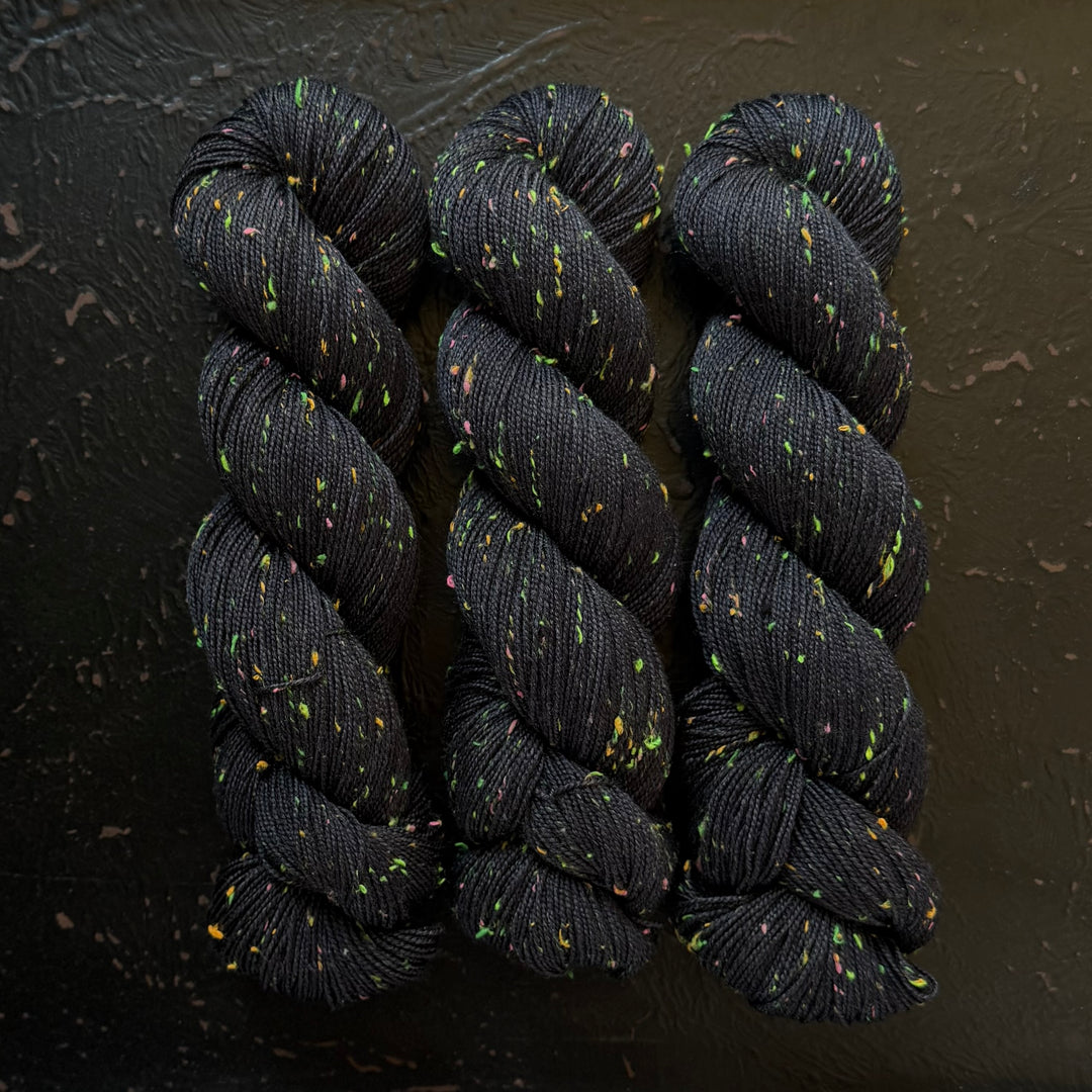 "Spider Web" Neon Tweed Sock Hand-Dyed Yarn