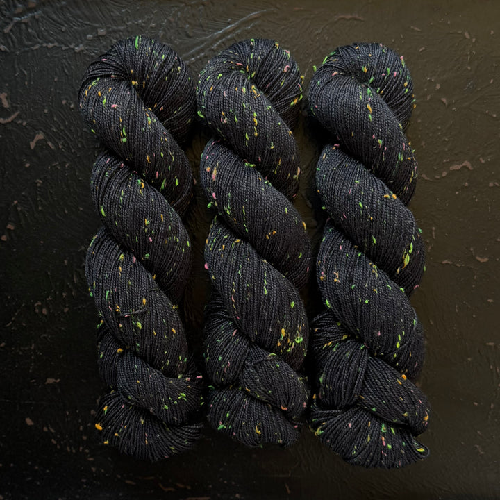 "Spider Web" Neon Tweed Sock Hand-Dyed Yarn