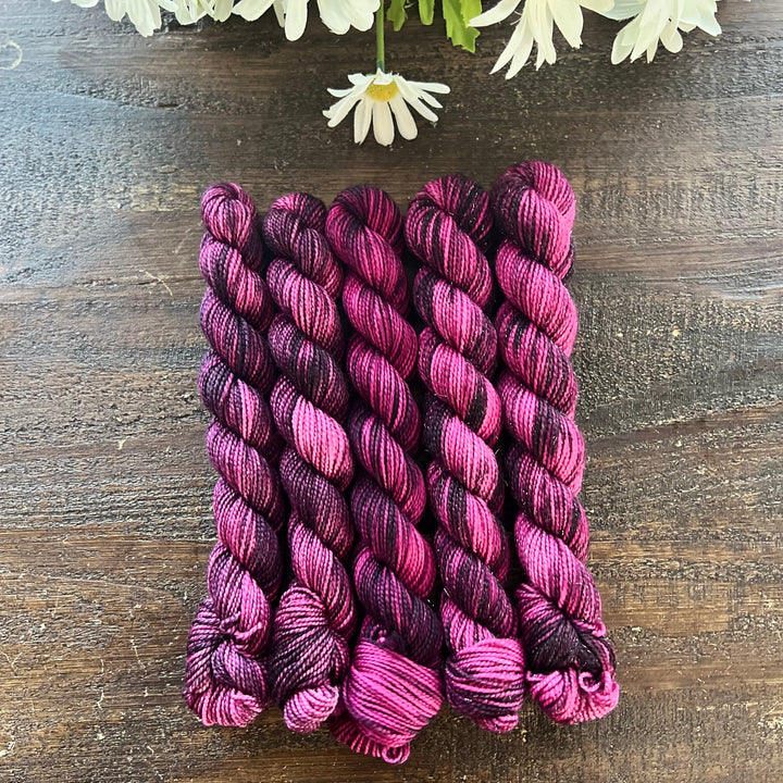 "Berry" Deluxe Sock Mini Hand-dyed Yarn