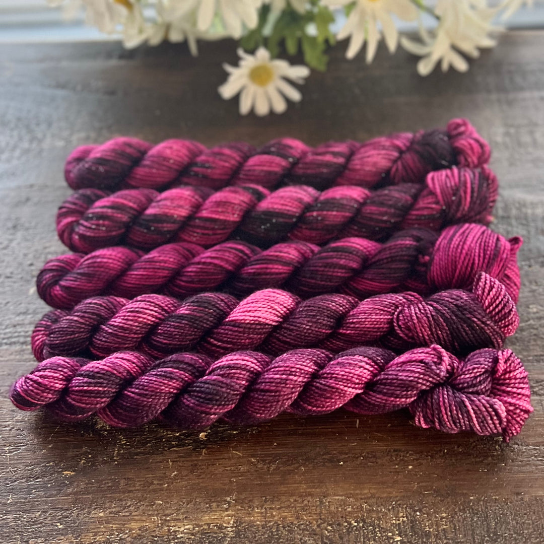 "Berry" Deluxe Sock Mini Hand-dyed Yarn