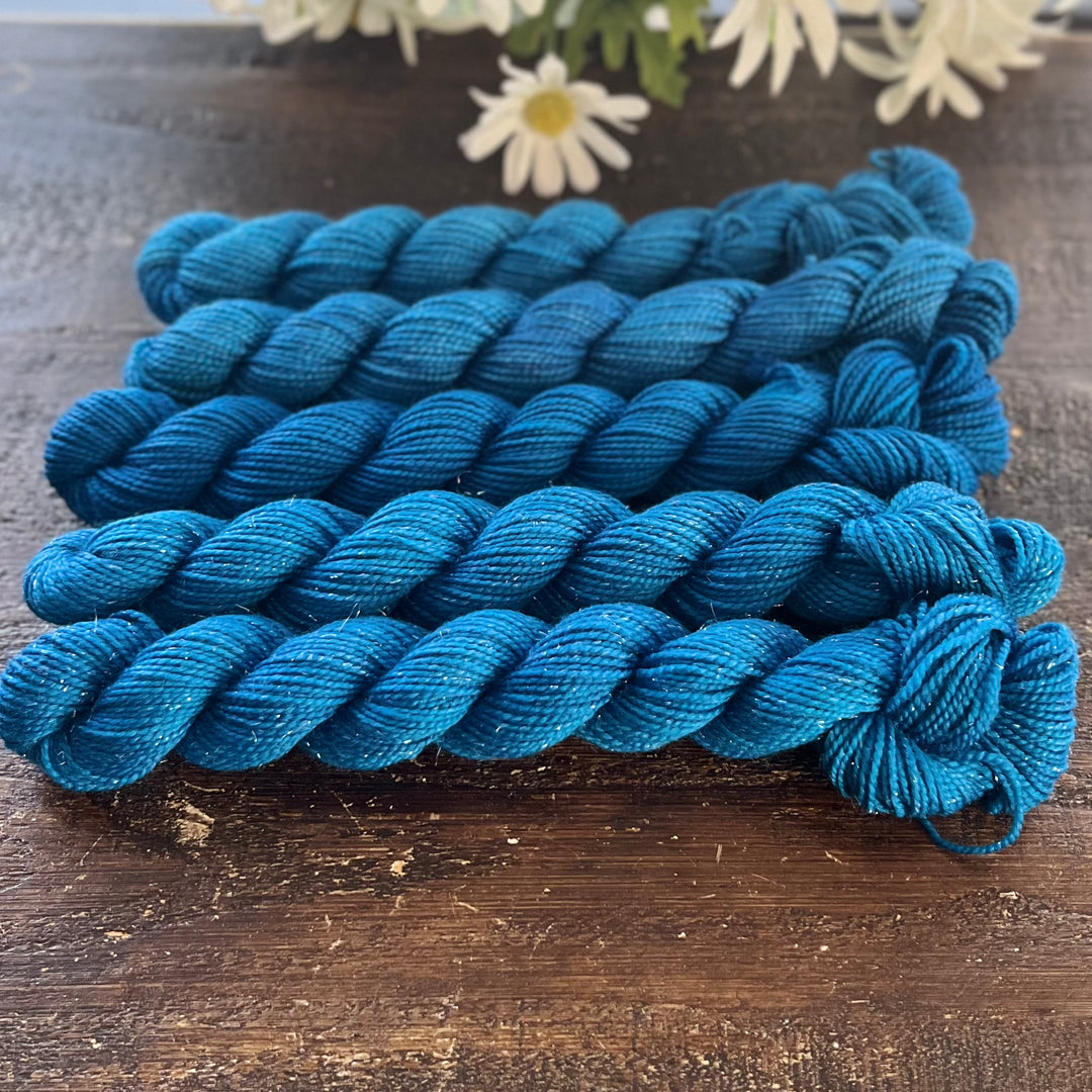 "Cobalt" Deluxe Sock Mini Hand-dyed Yarn