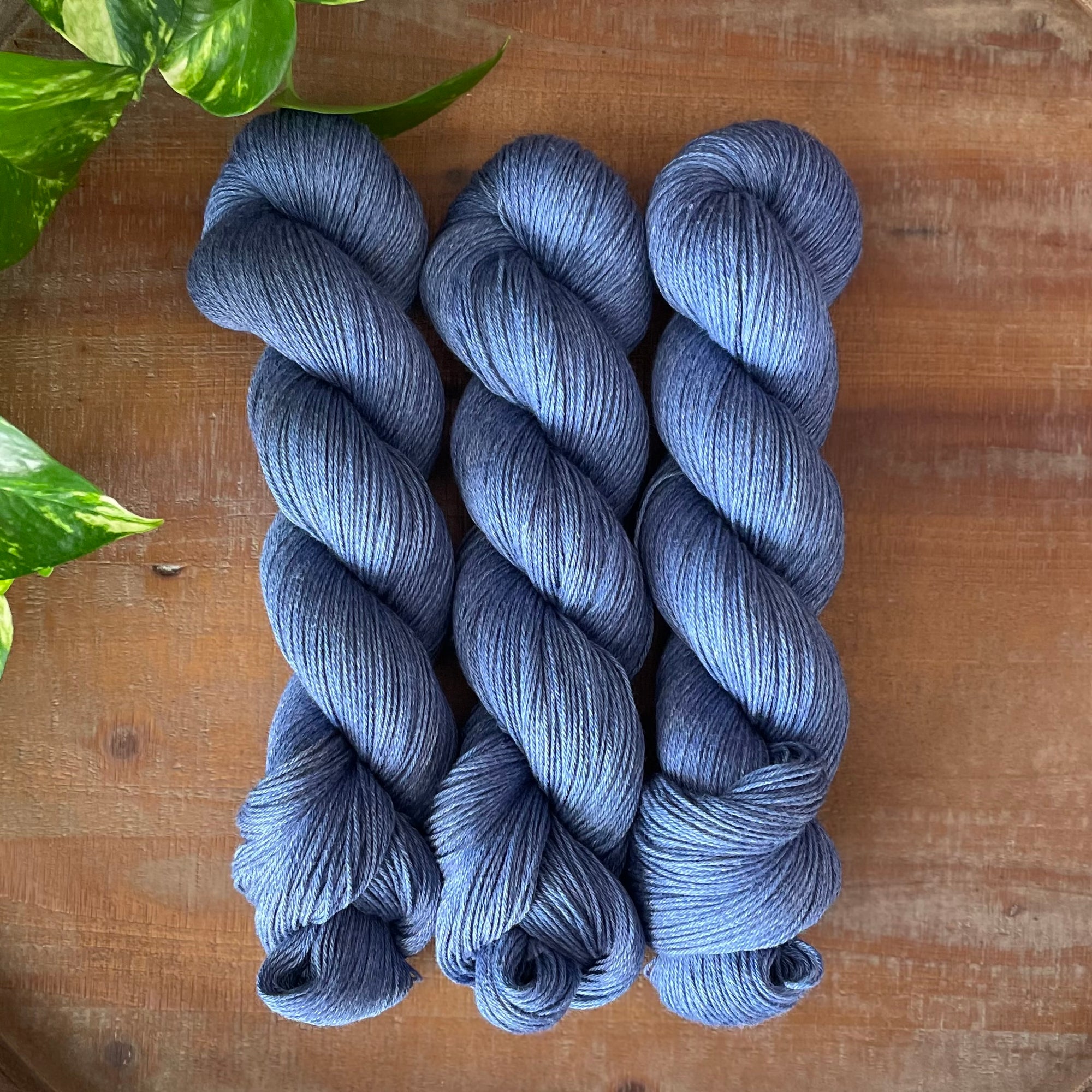 "Midnight Romance" Merino Cotton 50/50 Hand-dyed Yarn