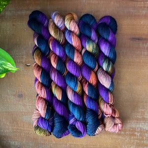 "Stained Glass" Mini Sock Hand-dyed Yarn