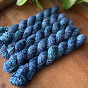 "Deep Blue Sea" Mini Sock Hand-dyed Yarn