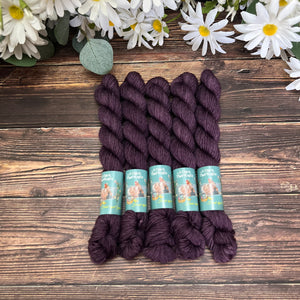 "Eggplant" BFL Sock Hand-Dyed Yarn – 20 gm