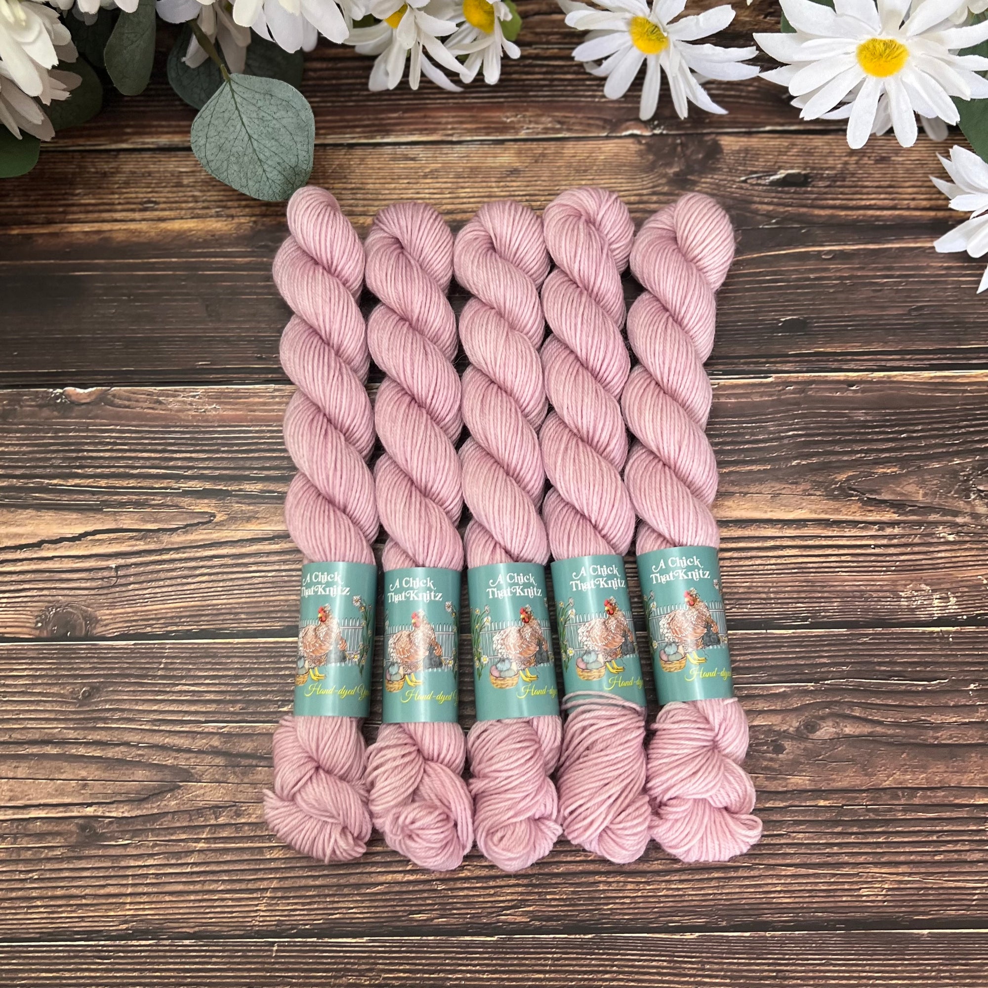 "Pink" BFL Sock Hand-Dyed Yarn – 20 gm