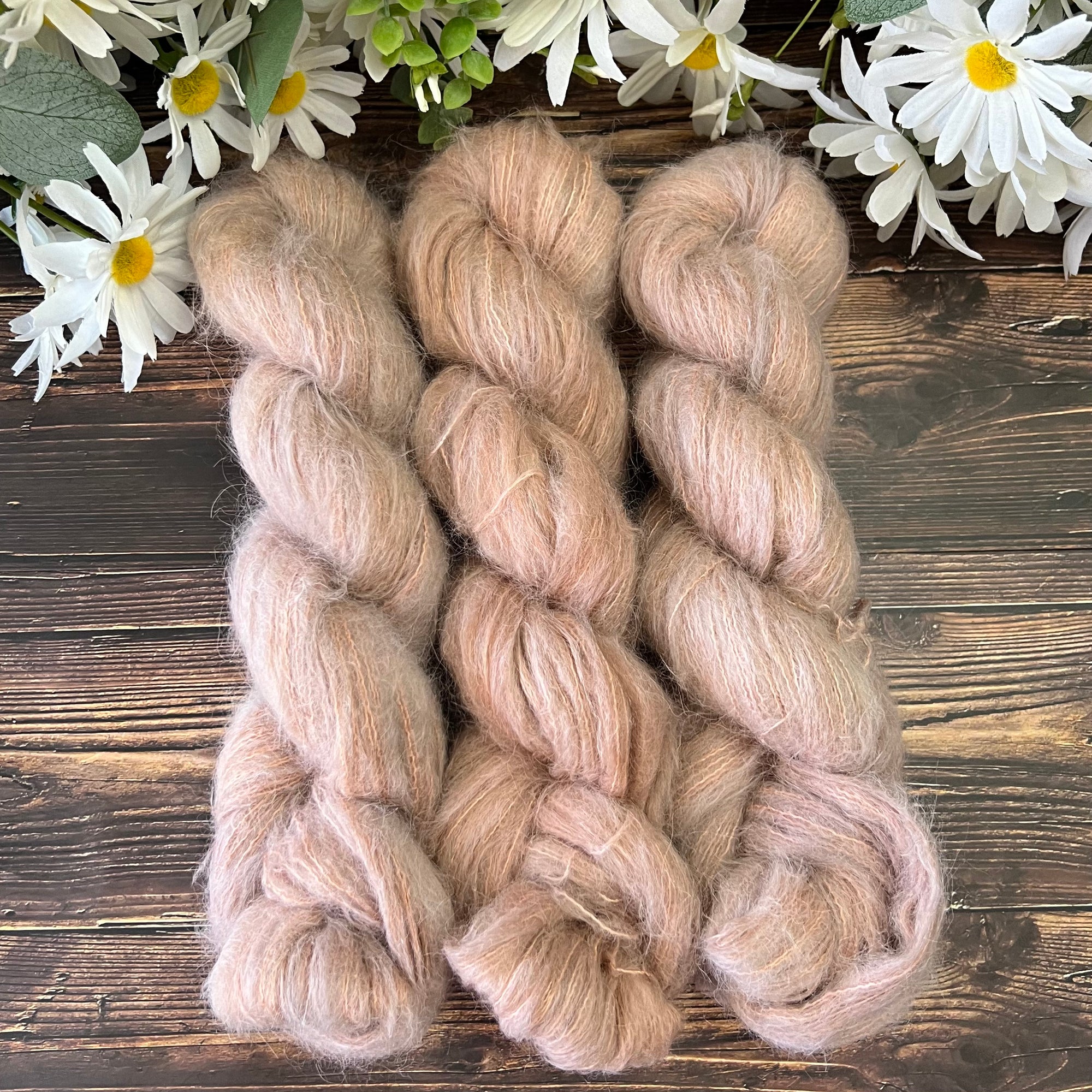 "Bashful" Suri Alpaca Hand-dyed Yarn
