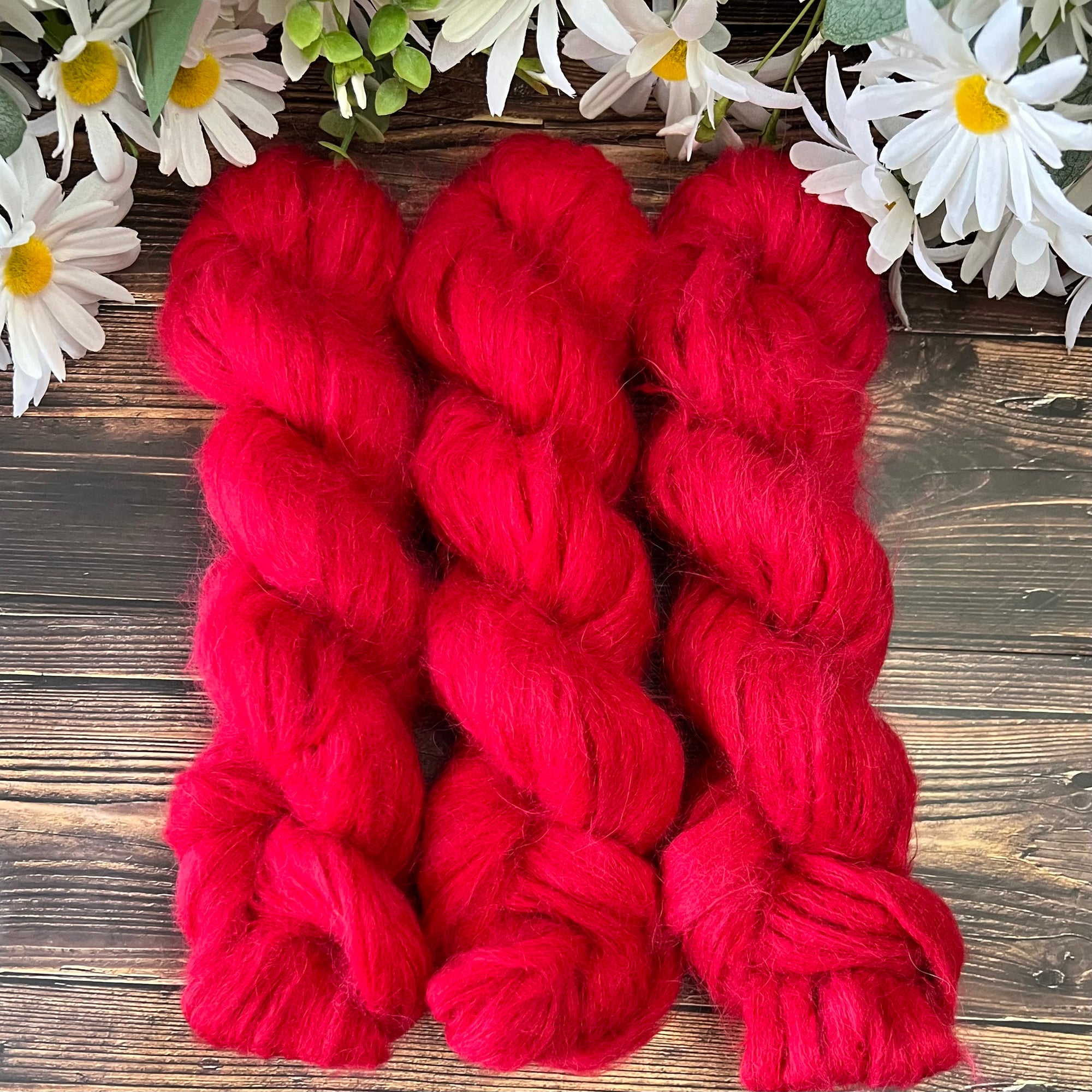 "Hot Lips" Suri Alpaca Hand-dyed Yarn
