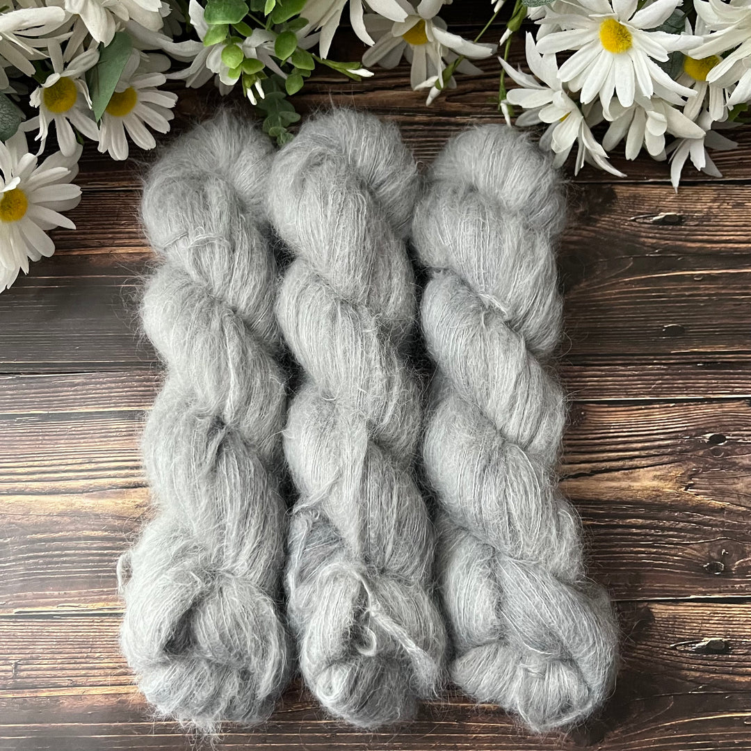 "Silver Fox" Suri Alpaca Hand-dyed Yarn