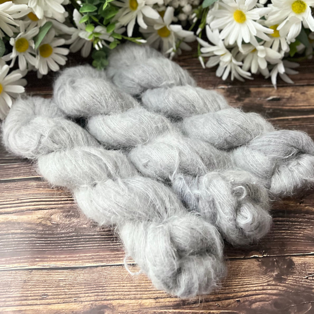 "Silver Fox" Suri Alpaca Hand-dyed Yarn