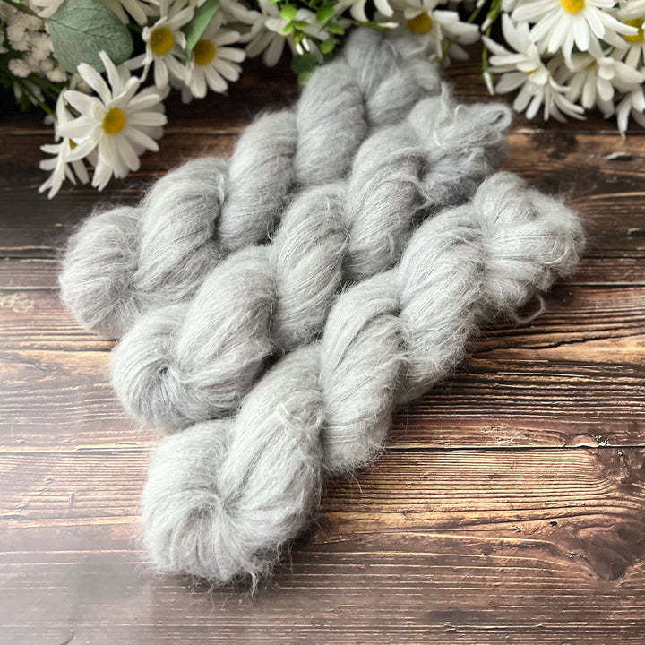 "Silver Fox" Suri Alpaca Hand-dyed Yarn