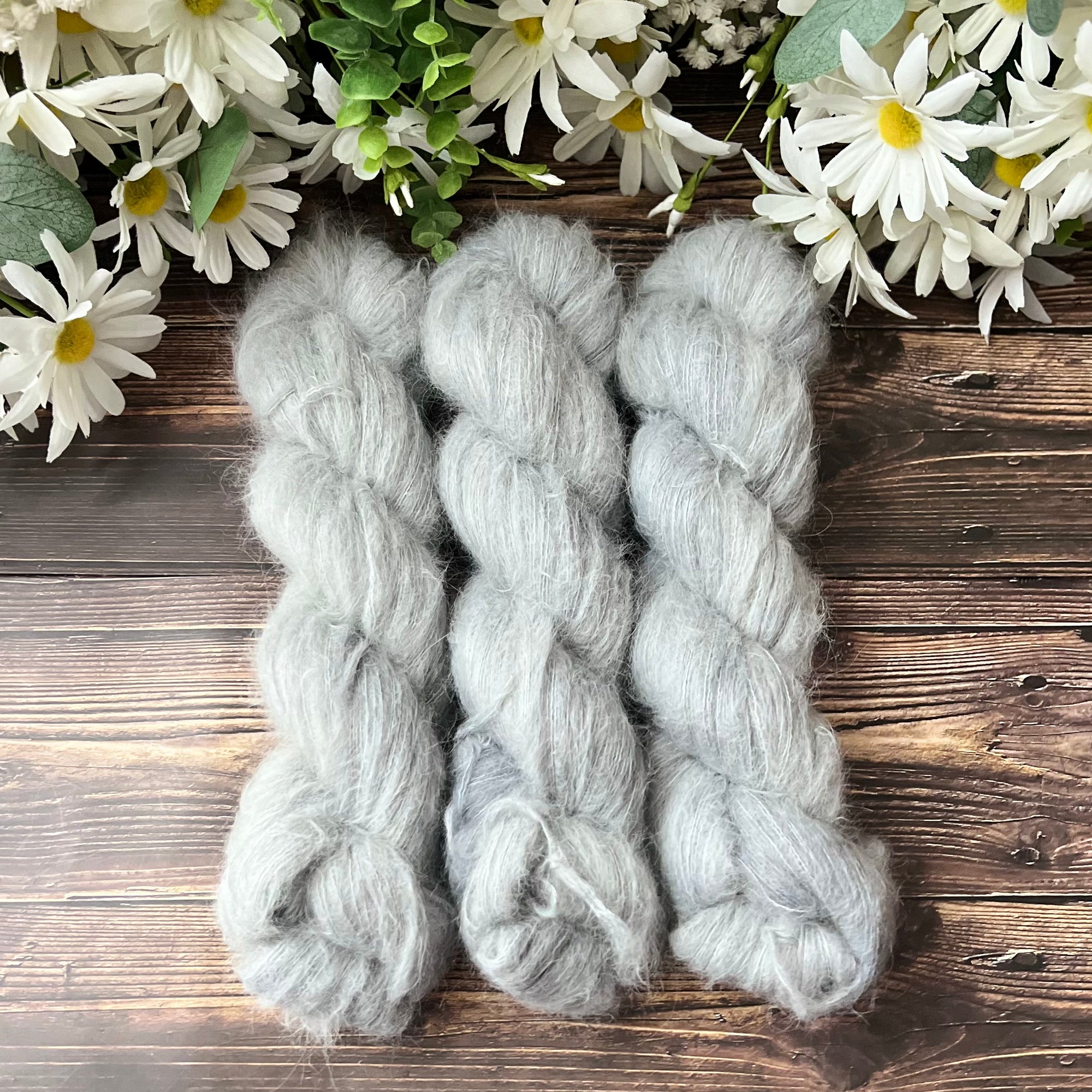 "Silver Fox" Suri Alpaca Hand-dyed Yarn