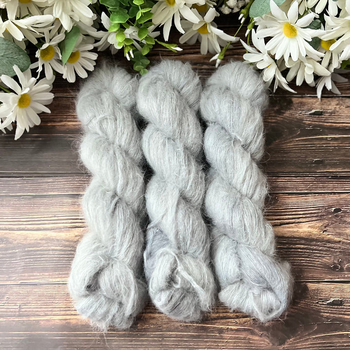 "Silver Fox" Suri Alpaca Hand-dyed Yarn