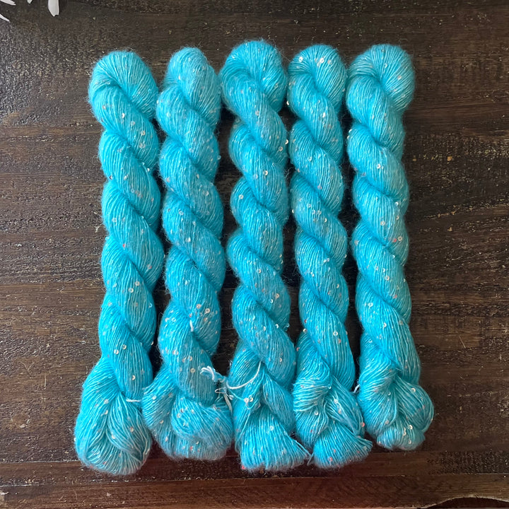 "Turquoise" Sequin Hand-Dyed Yarn