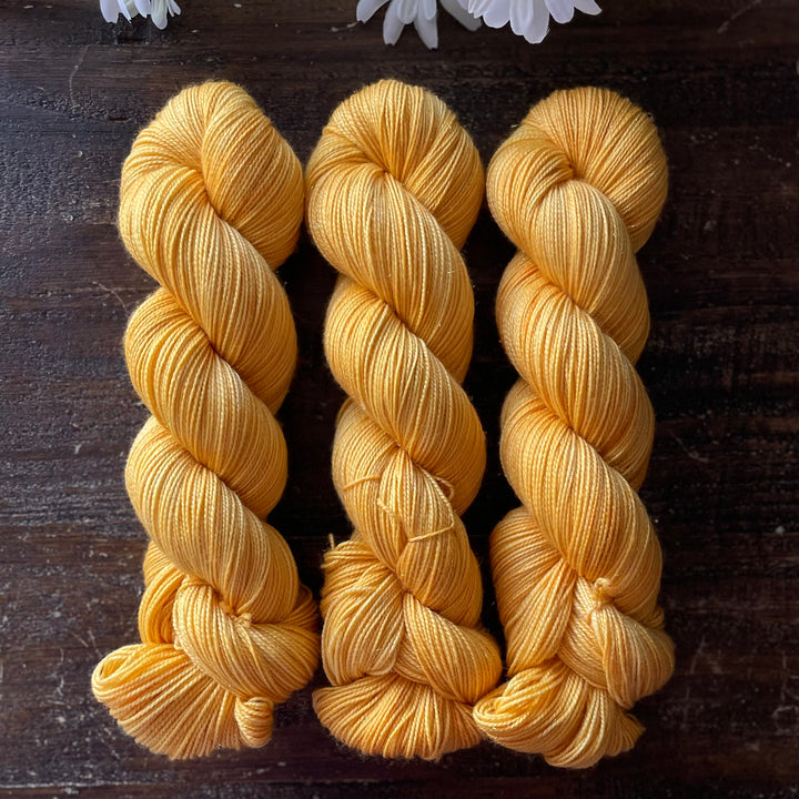 "Sunflower" Deluxe Sparkle Fingering Hand-dyed Yarn