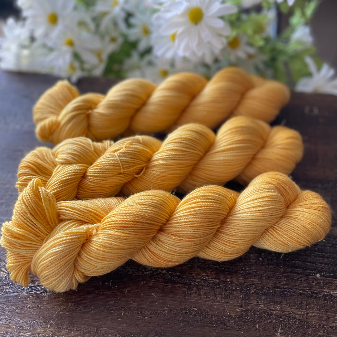 "Sunflower" Deluxe Sparkle Fingering Hand-dyed Yarn