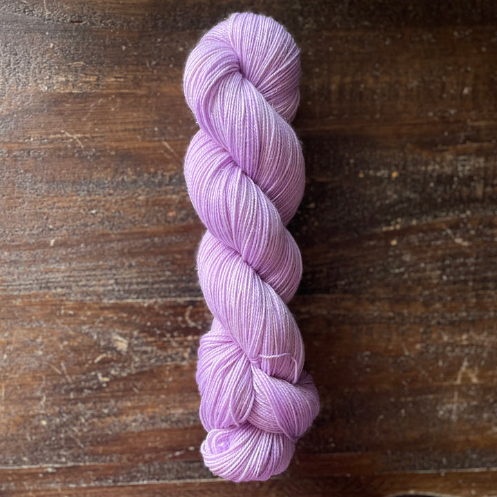"Lilac" Deluxe Sparkle Fingering Hand-dyed Yarn