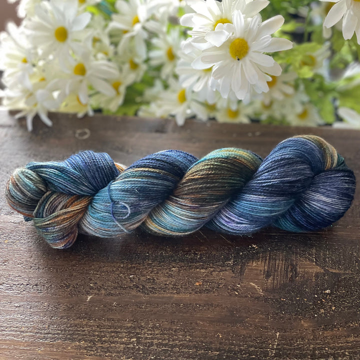 "Sea Nymph" Deluxe Sparkle Fingering Hand-dyed Yarn