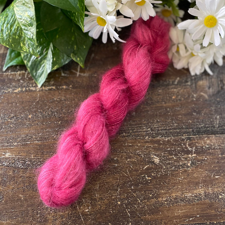 "Raspberry" Kidsilk Mohair Hand-dyed Yarn