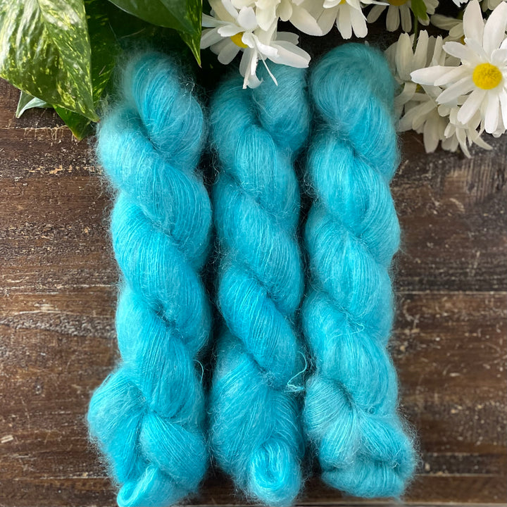 "Teacup Teal" Kidsilk Mohair Hand-dyed Yarn