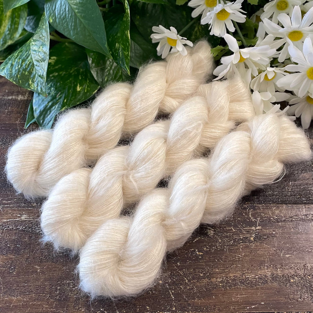 "Pearl" Kidsilk Mohair Hand-dyed Yarn