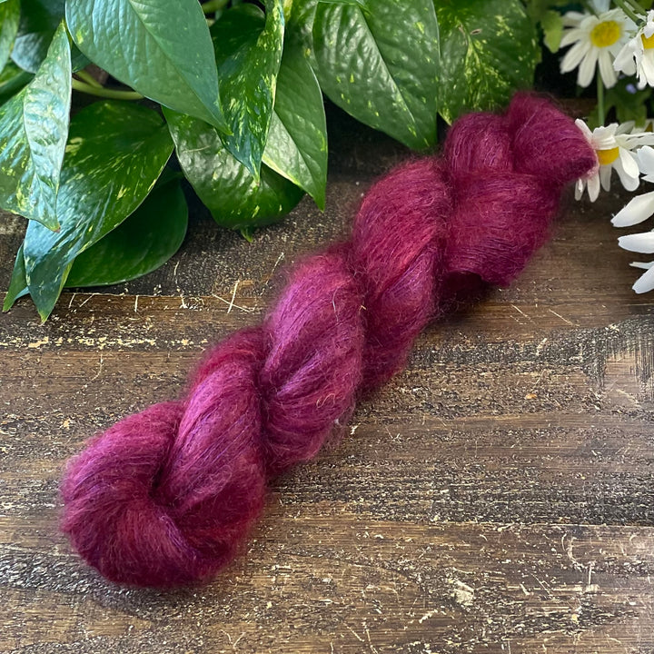 "Burgundy Wine" Kidsilk Mohair Hand-dyed Yarn