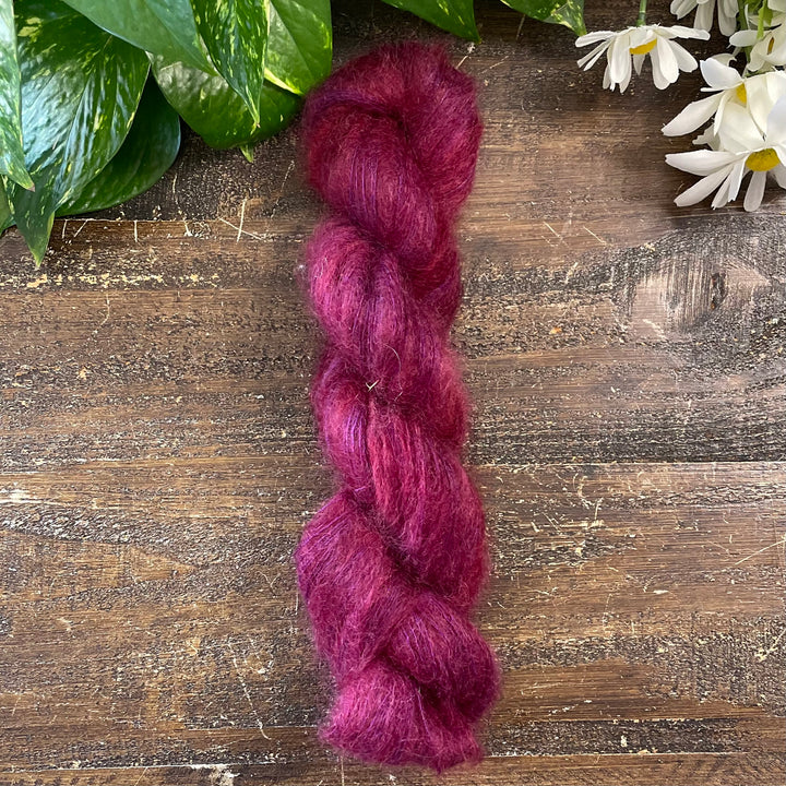 "Burgundy Wine" Kidsilk Mohair Hand-dyed Yarn