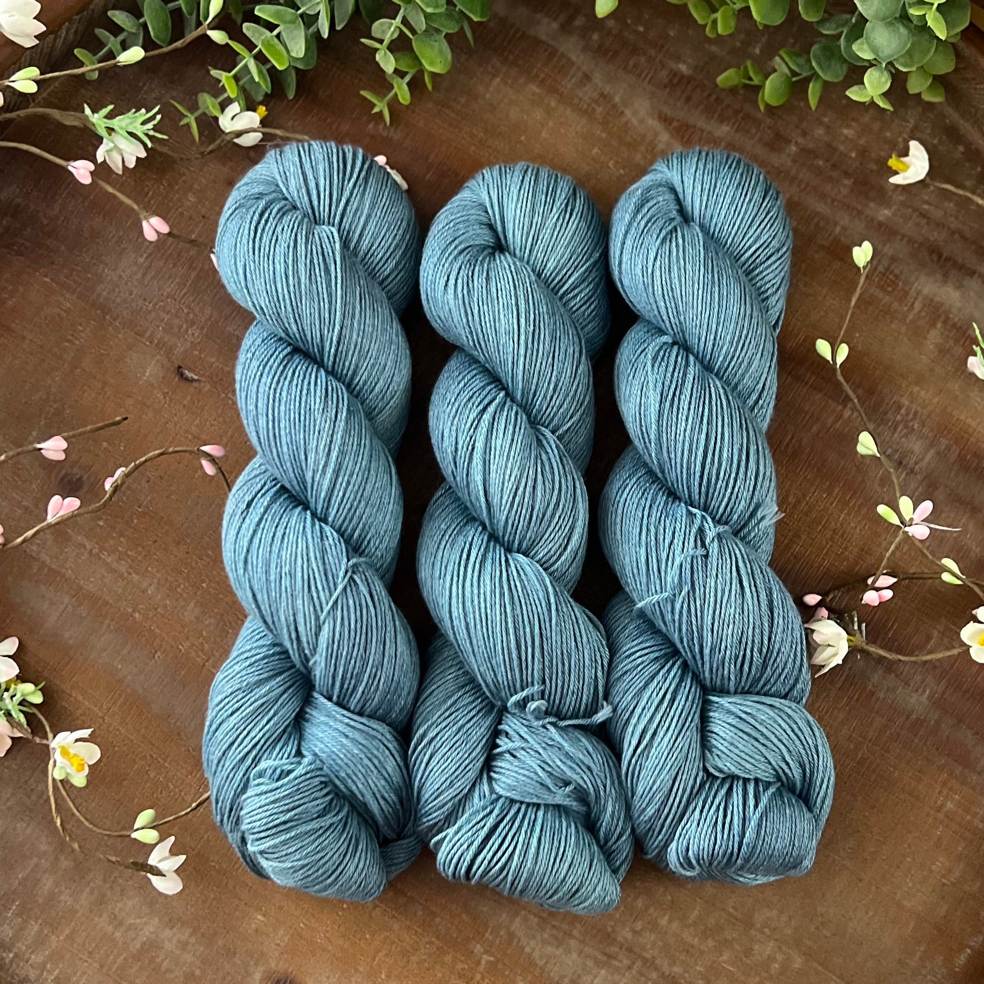 "Sea Foam" Merino Cotton 50/50 Hand-dyed Yarn