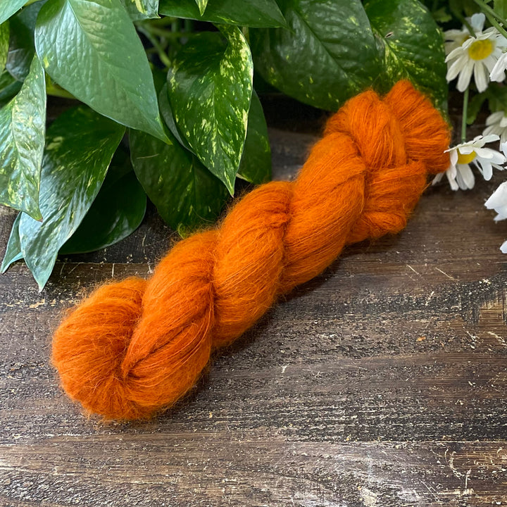 "Pumpkin Spice" Suri Alpaca Hand-dyed Yarn
