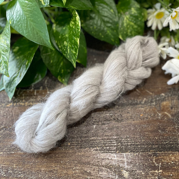 "Silver Fox" Suri Alpaca Hand-dyed Yarn