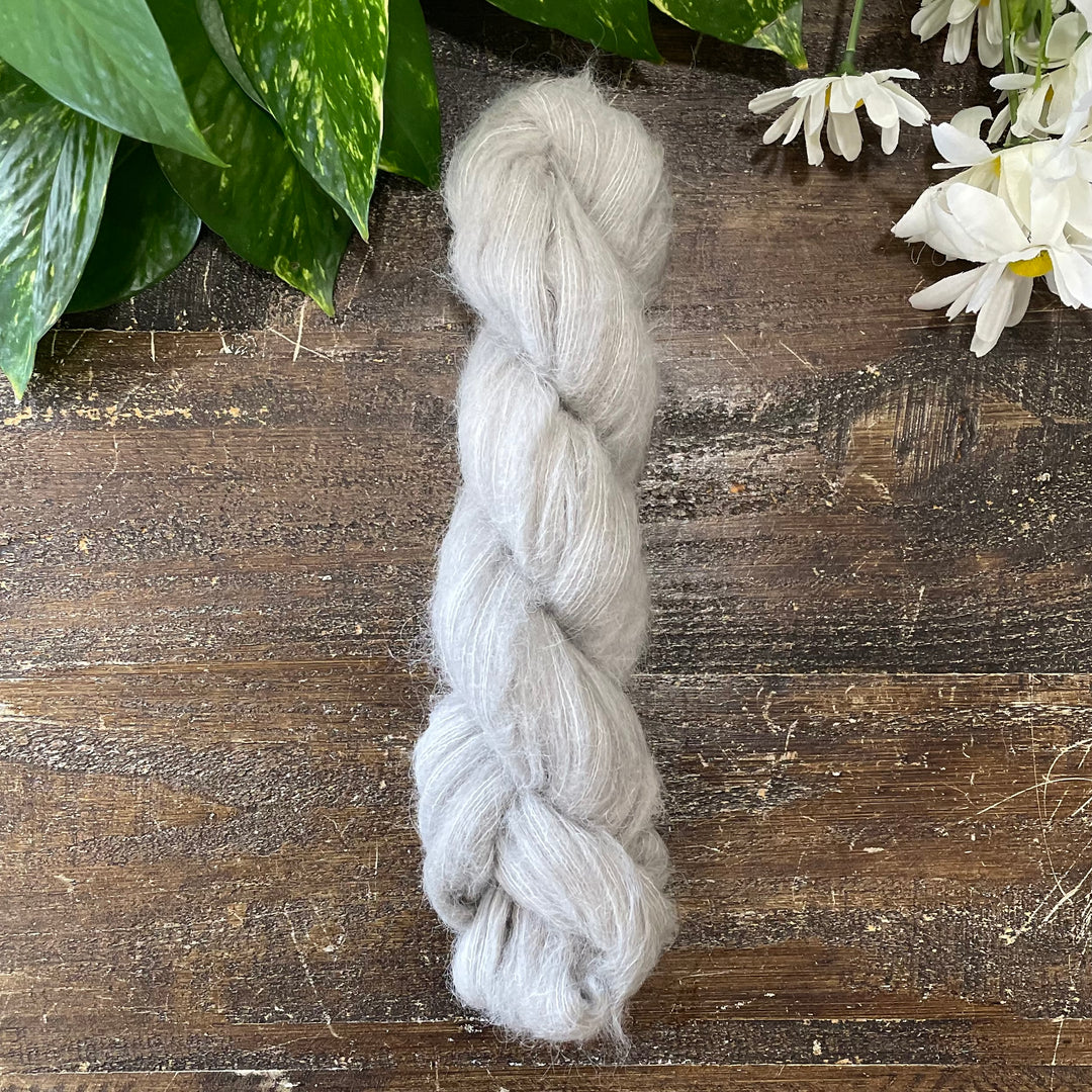 "Silver Fox" Suri Alpaca Hand-dyed Yarn