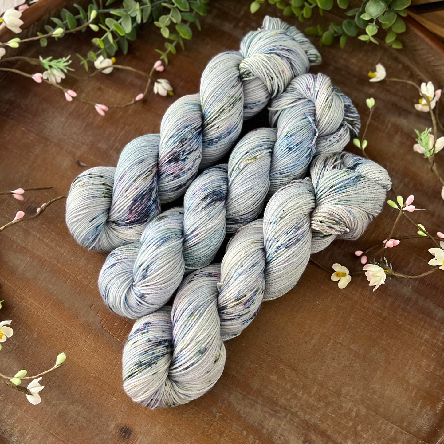 "Flights of Fancy"  Merino Cotton 50/50 Hand-dyed Yarn