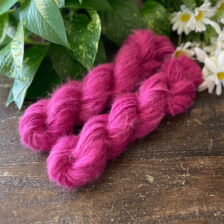 "Raspberry Sorbet" Suri Alpaca Hand-dyed Yarn