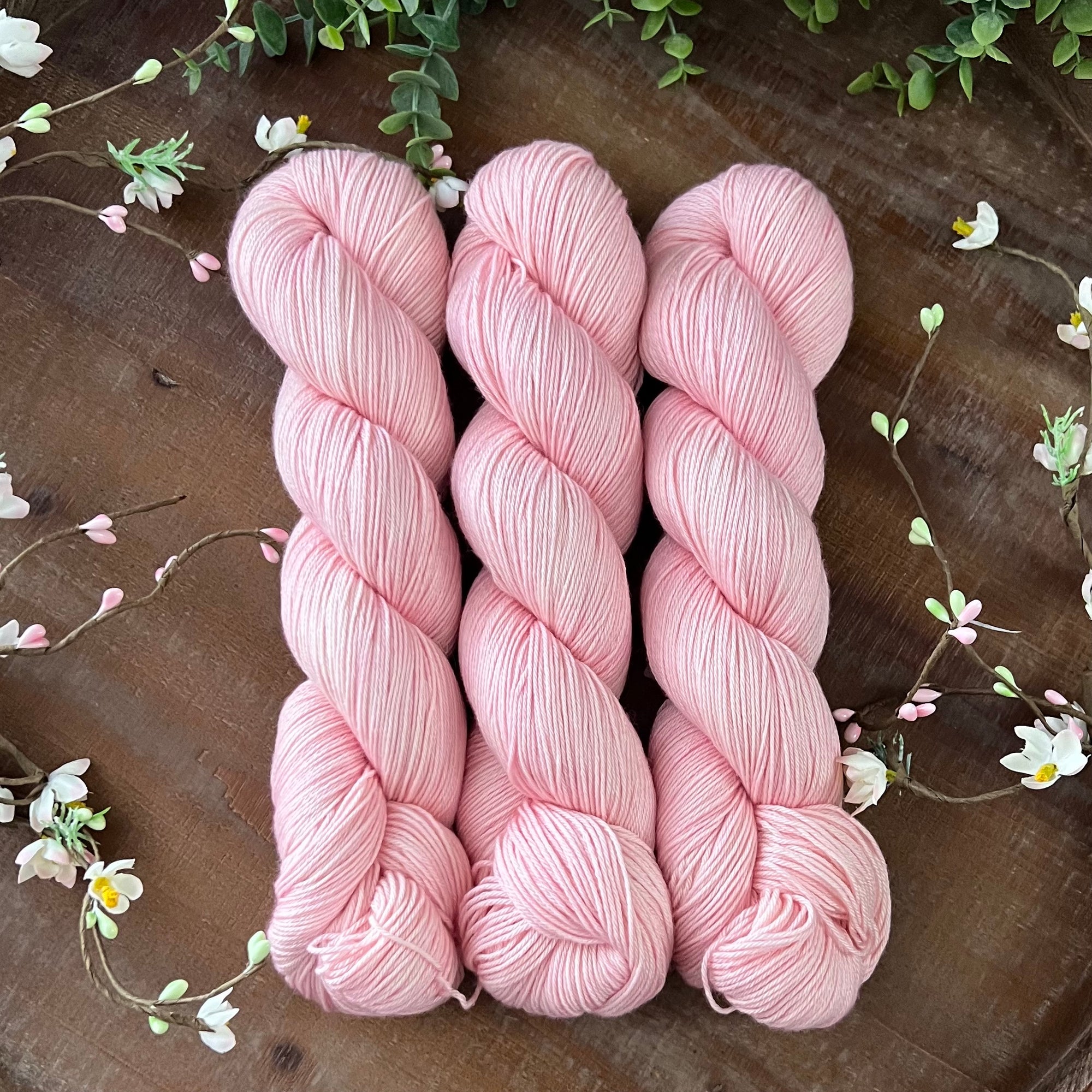"Ballet Bliss" Merino Cotton 50/50 Hand-dyed Yarn