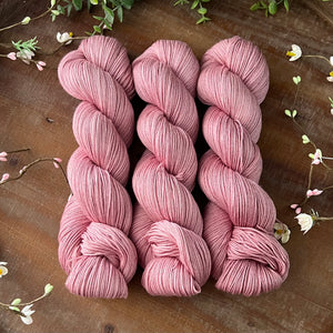 "Dusty Rose" Merino Cotton 50/50 Hand-dyed Yarnm