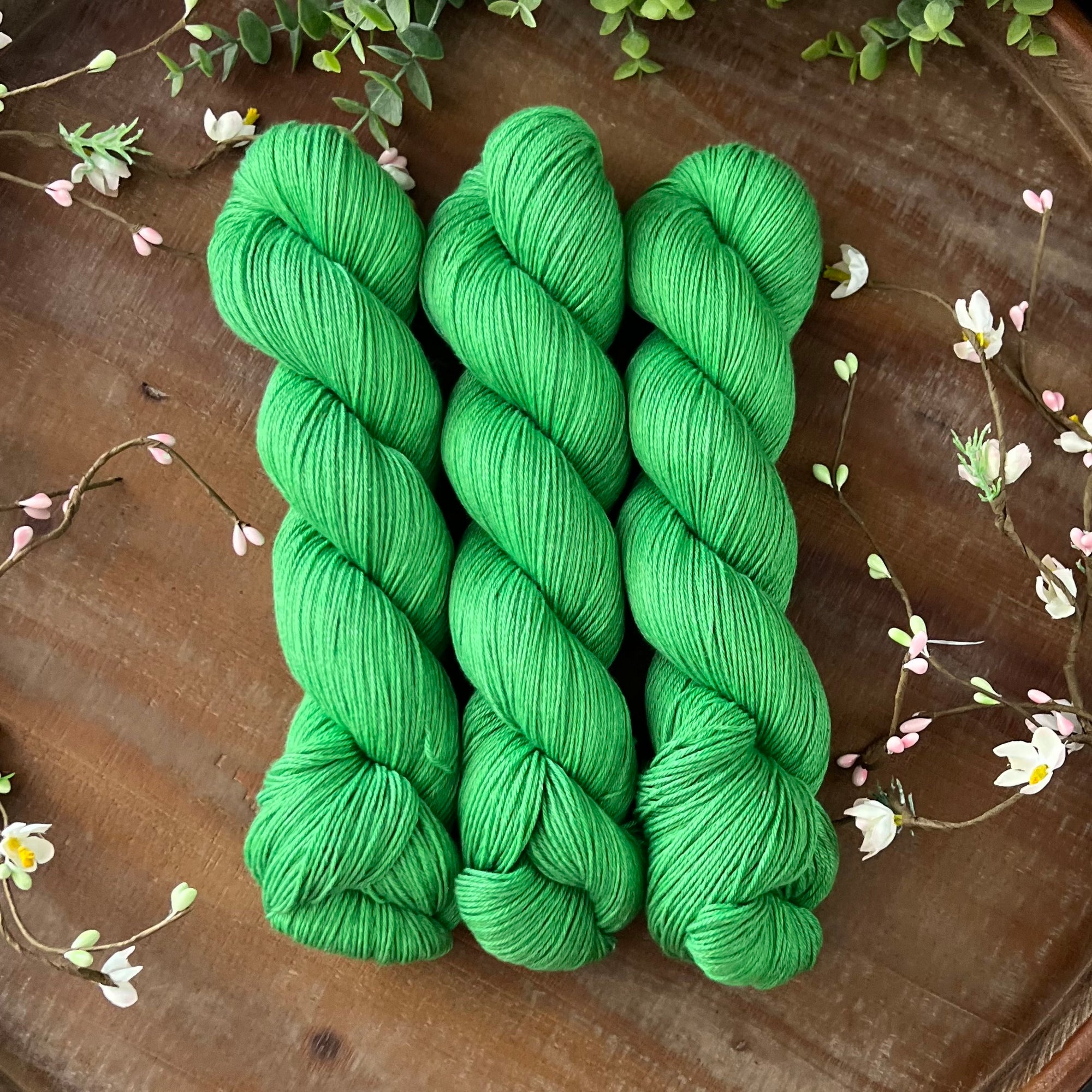 "Shamrock" Merino Cotton 50/50 Hand-dyed Yarn