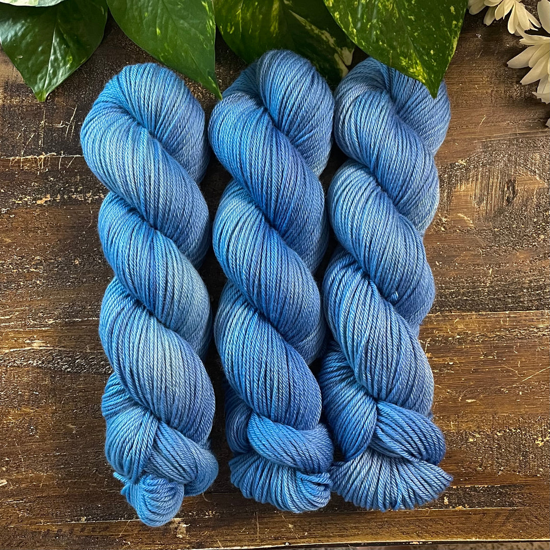 "Nautical Blue" Hand-dyed Yarn - Worsted