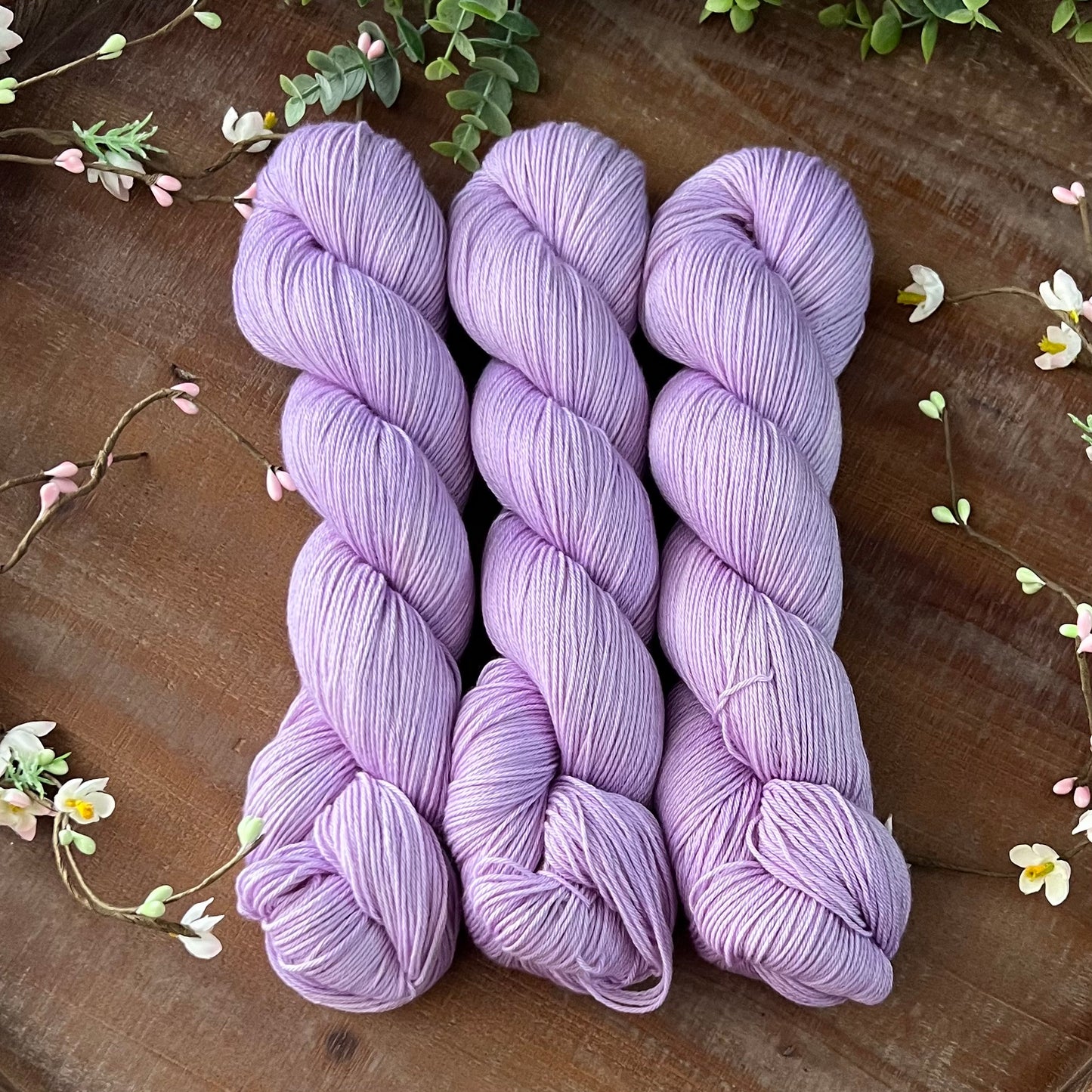 "Lilac" Merino Cotton 50/50 Hand-dyed Yarn