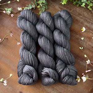 "Onyx" Merino Cotton 50/50 Hand-dyed Yarn