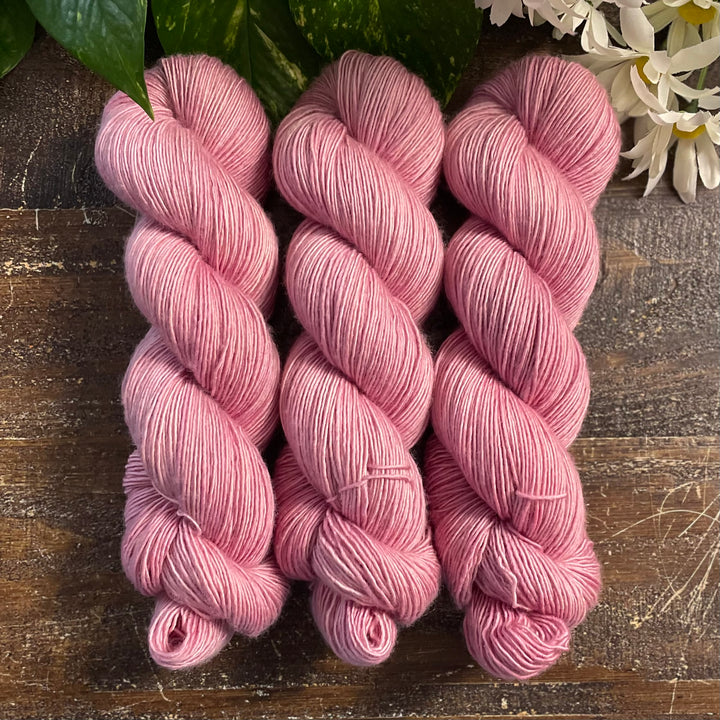 "Dusty Rose" Hand-dyed Yarn - Singles Fingering