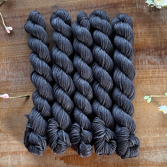 "Charcoal" Mini Sock Hand-dyed Yarn