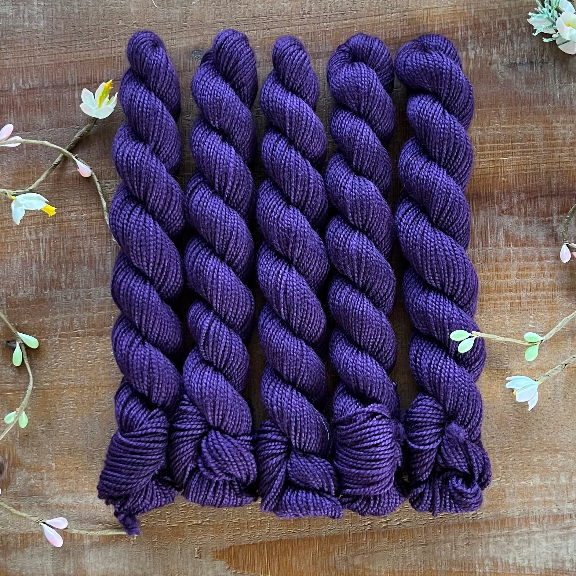 "Eggplant" Deluxe Mini Hand-dyed Yarn