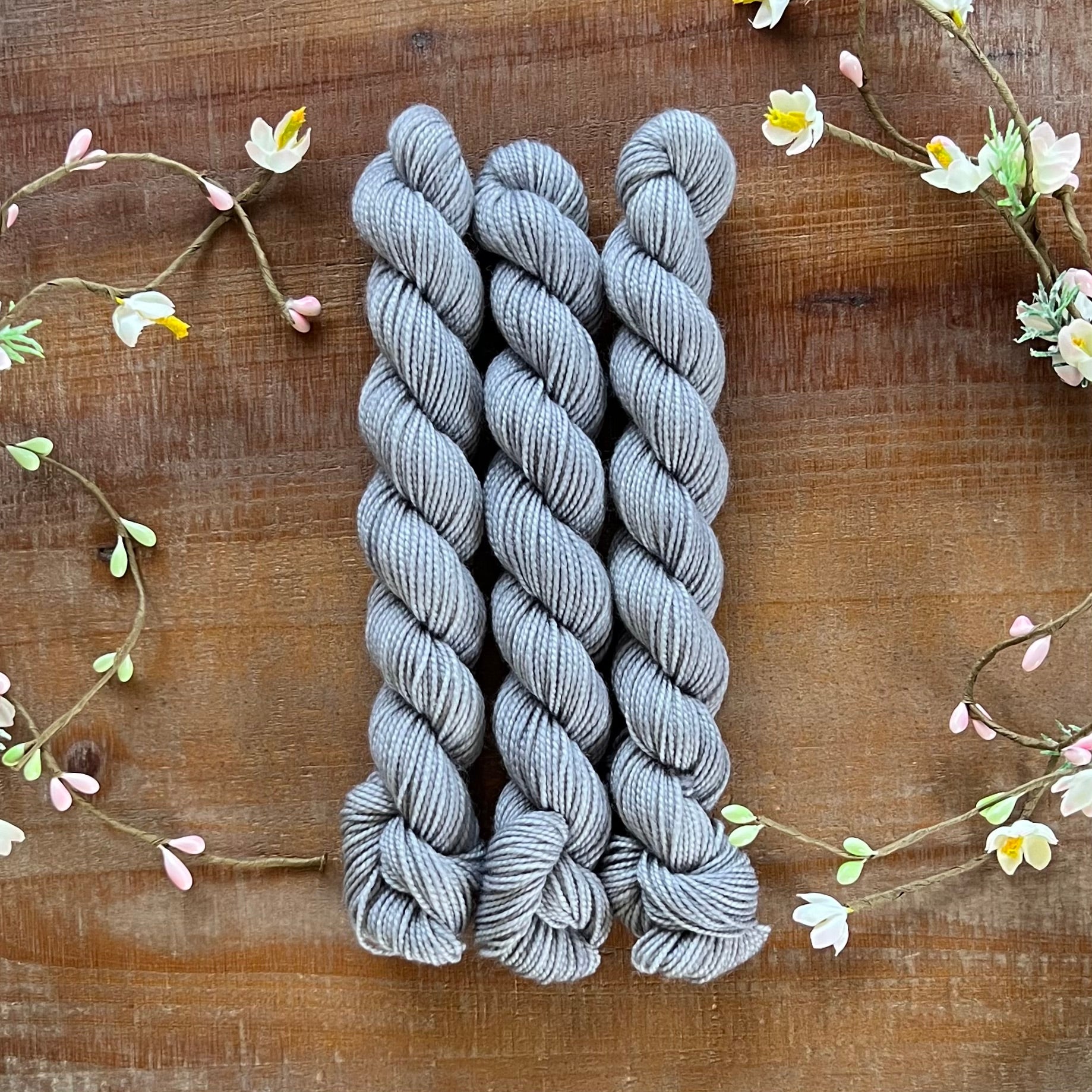 "Silver" Deluxe Mini Hand-dyed Yarn