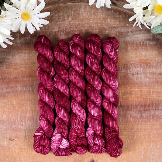 "Cranberry" Mini Sock Hand-dyed Yarn