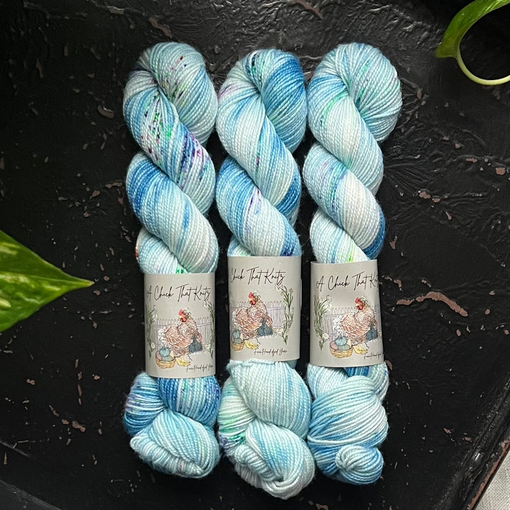 "Crystal Waters" Deluxe Sock Halves Hand-Dyed Yarn