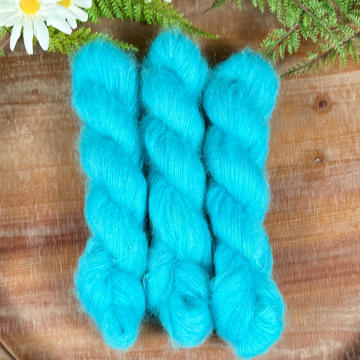 "Teacup Teal" Kidsilk Mohair Hand-dyed Yarn