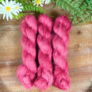 "Raspberry" Kidsilk Mohair Hand-dyed Yarn