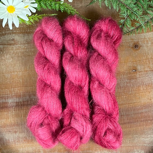 "Raspberry" Kidsilk Mohair Hand-dyed Yarn